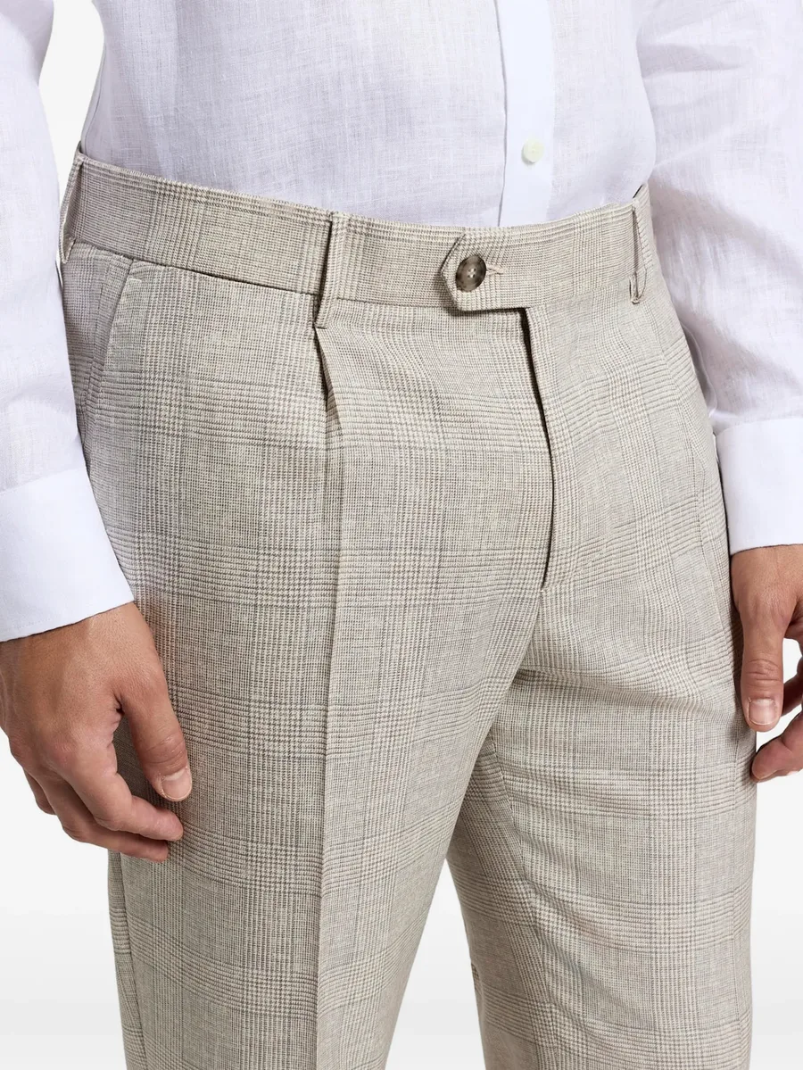 checked pleated trousers 8
