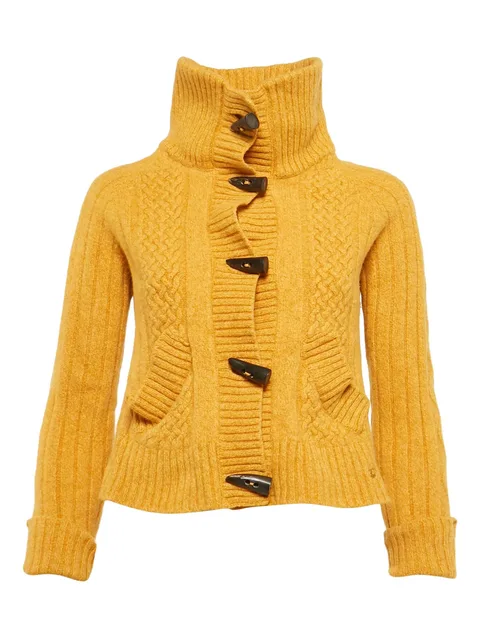 cable-knit turtleneck sweater