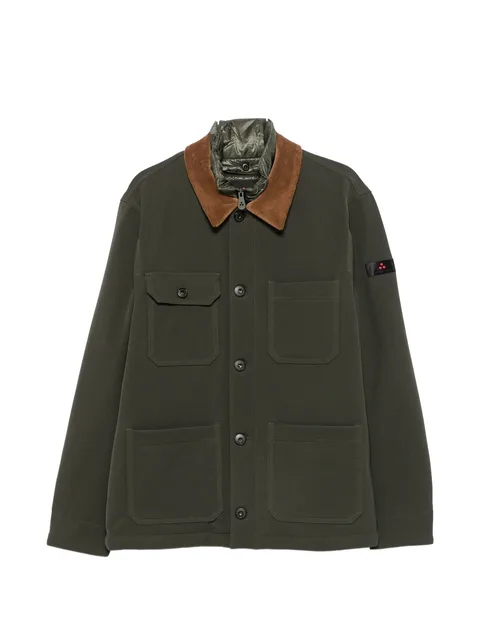 corduroy-collar patch-pocket coat