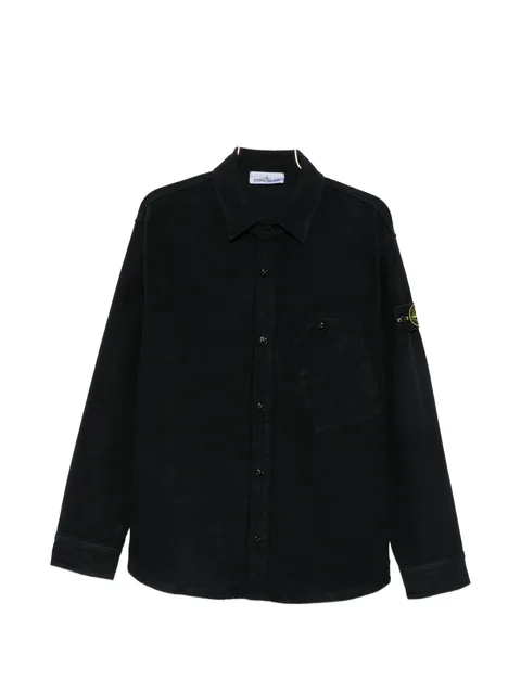 logo-patch button-up shirt