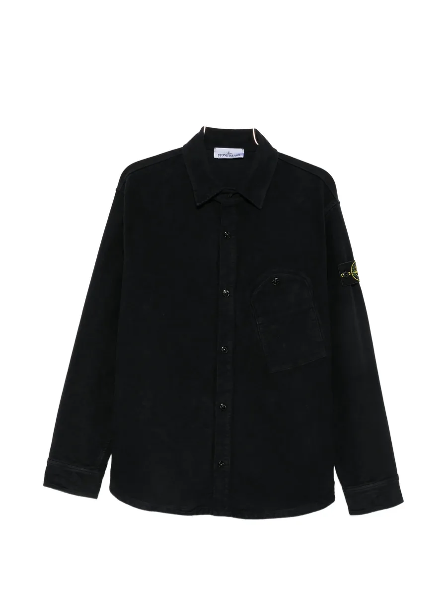 logo-patch button-up shirt 1