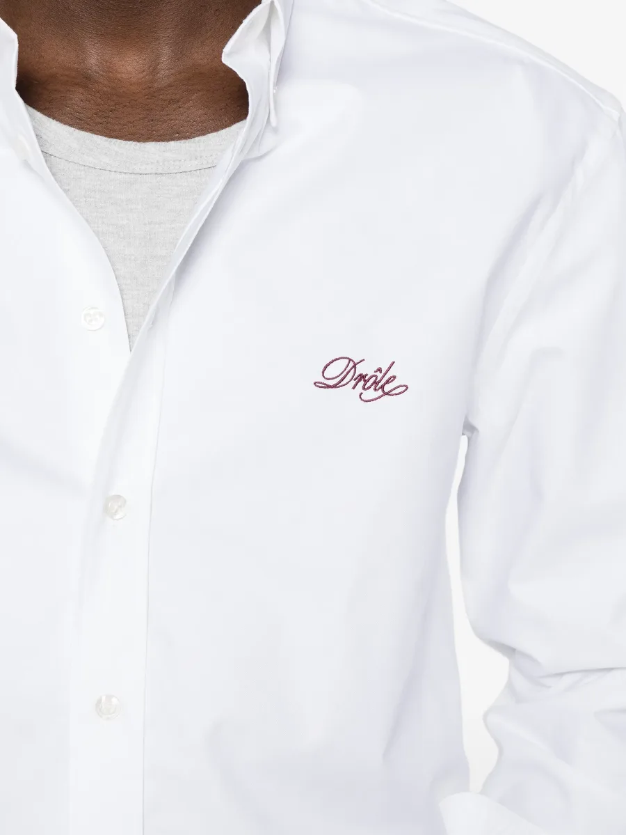 logo-embroidered boxy shirt 5