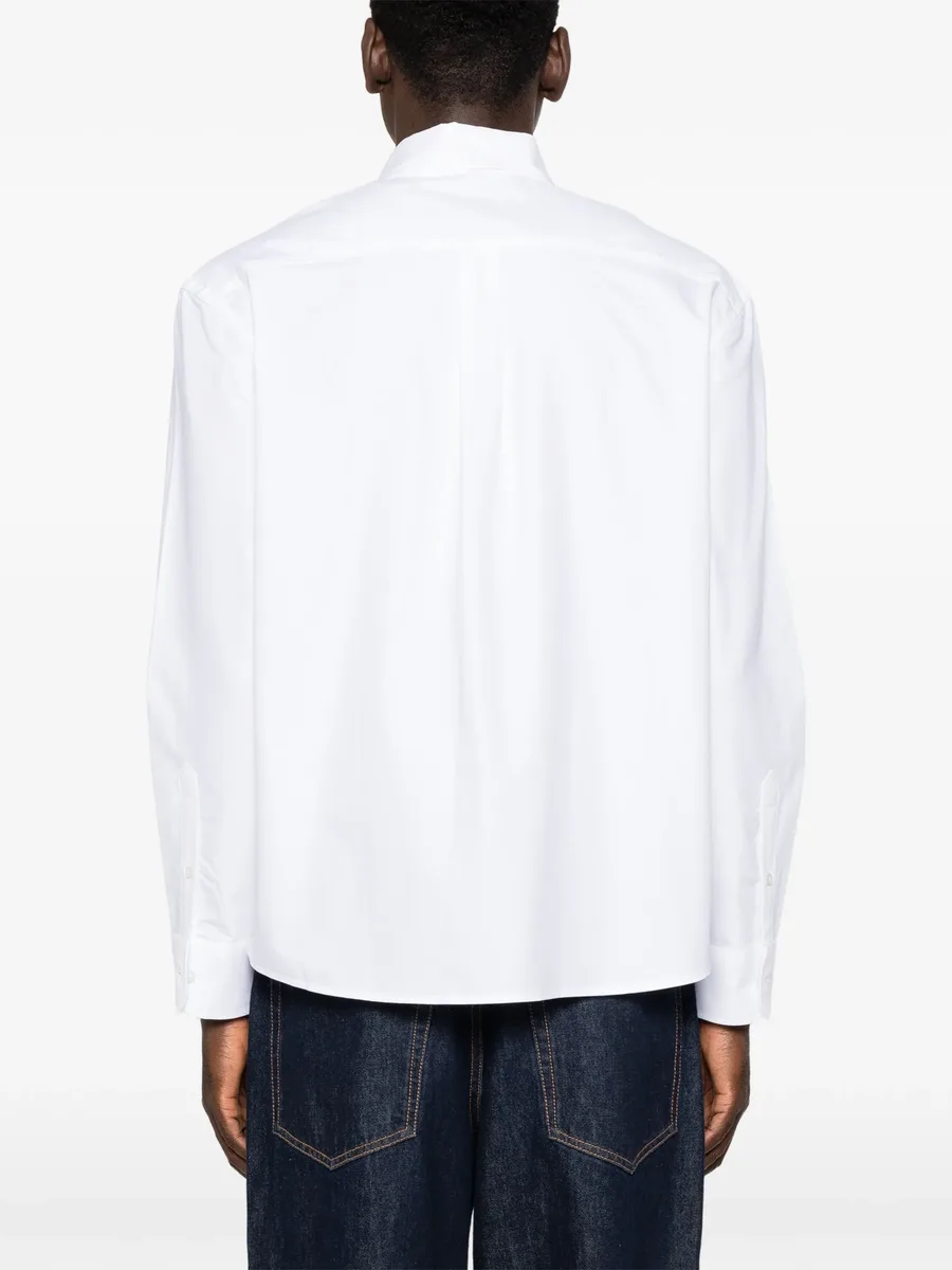 logo-embroidered boxy shirt 4