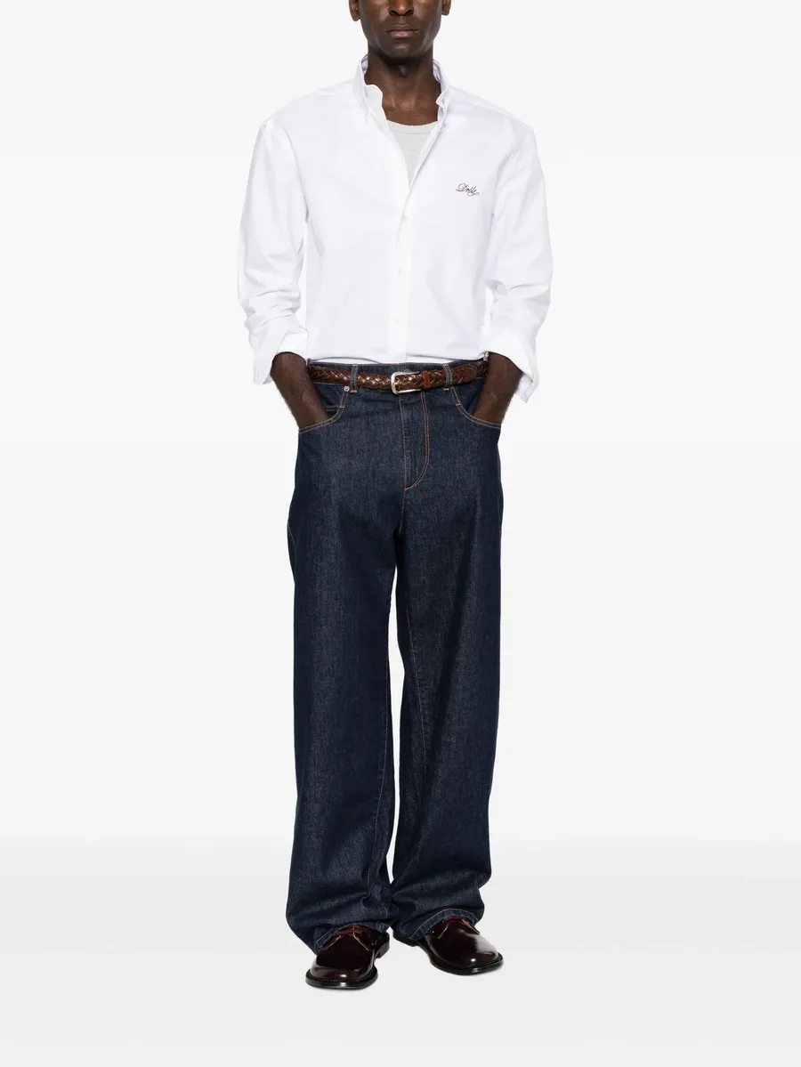 logo-embroidered boxy shirt 2