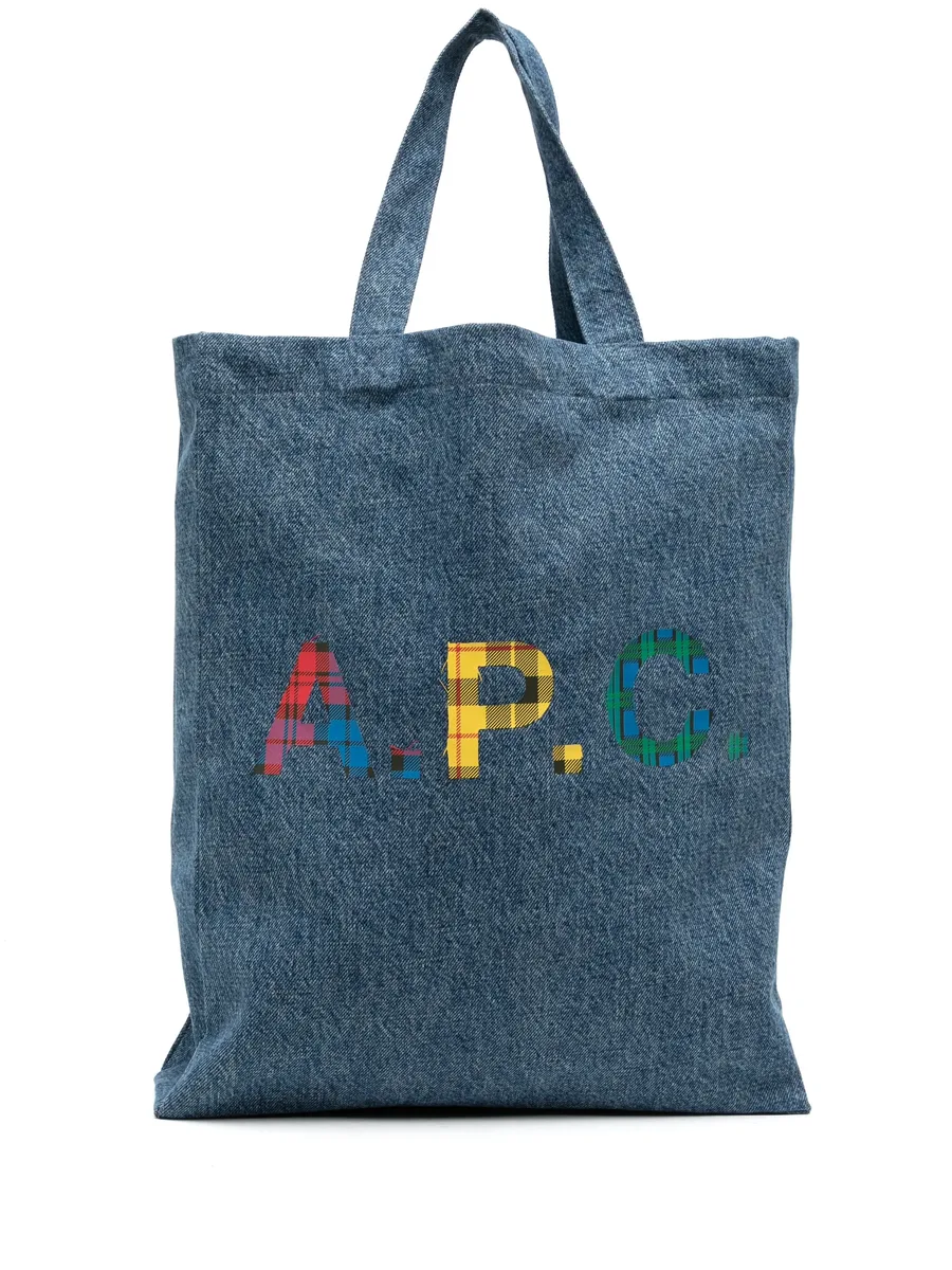 logo-print denim tote bag 2