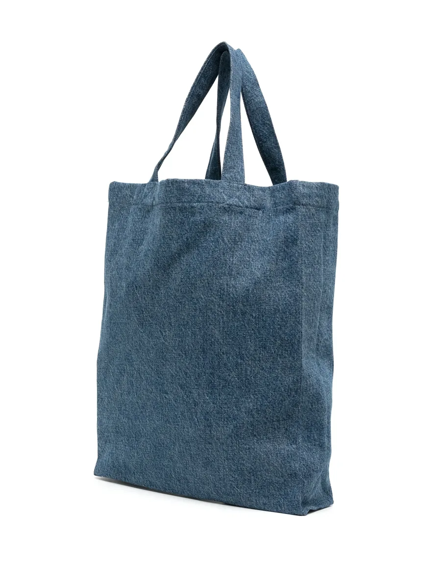 logo-print denim tote bag 6