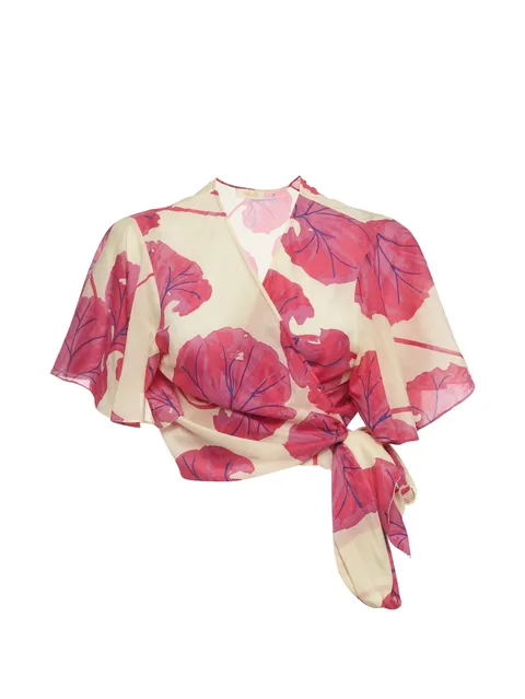Hailey floral-print wrap blouse