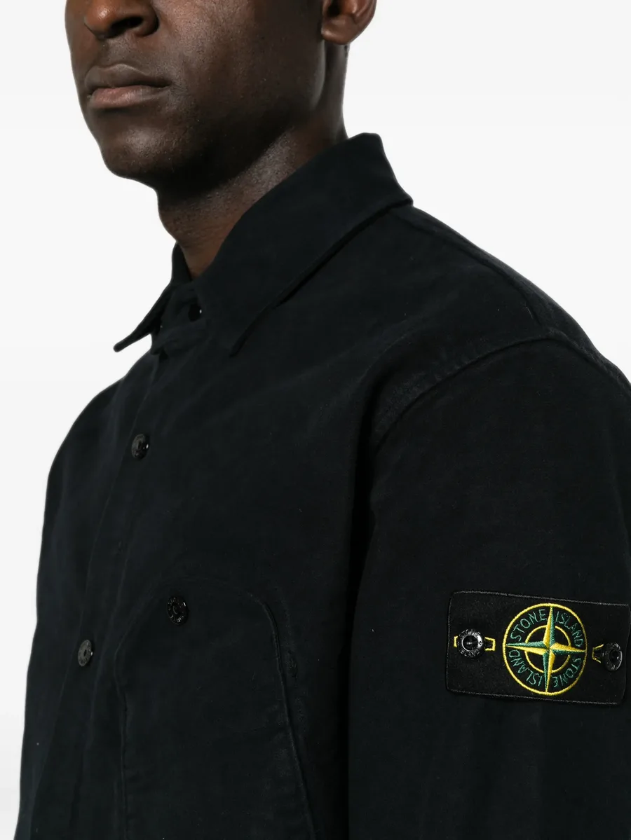 logo-patch button-up shirt 5