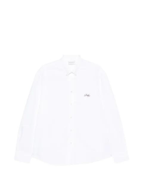 logo-embroidered boxy shirt