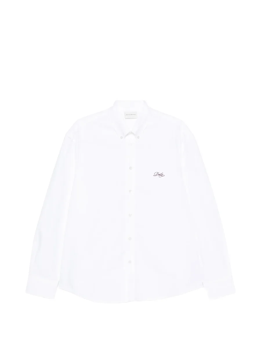 logo-embroidered boxy shirt 1