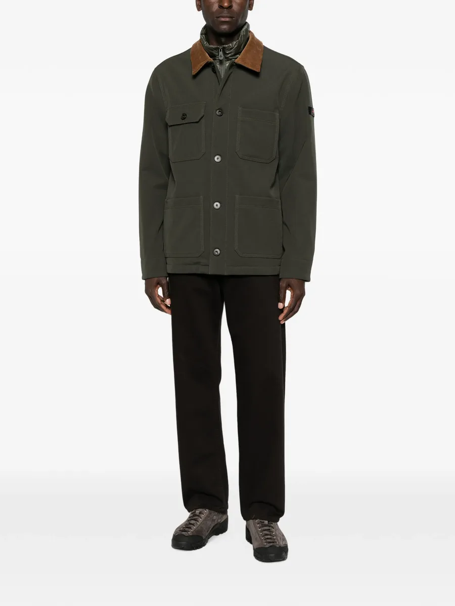 corduroy-collar patch-pocket coat 2