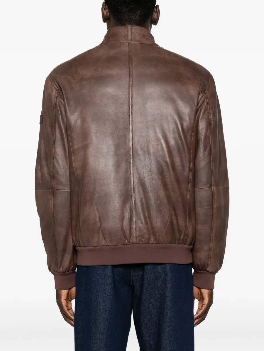 Fionia zip-up leather jacket 4
