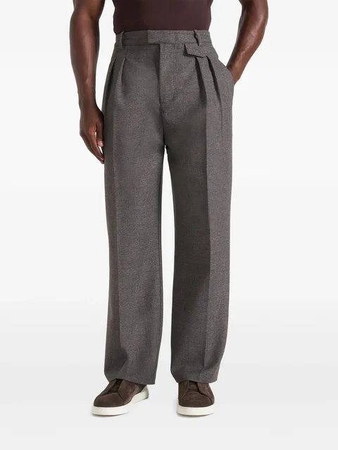 Pierre in dark grey twin-pleat tailored pants