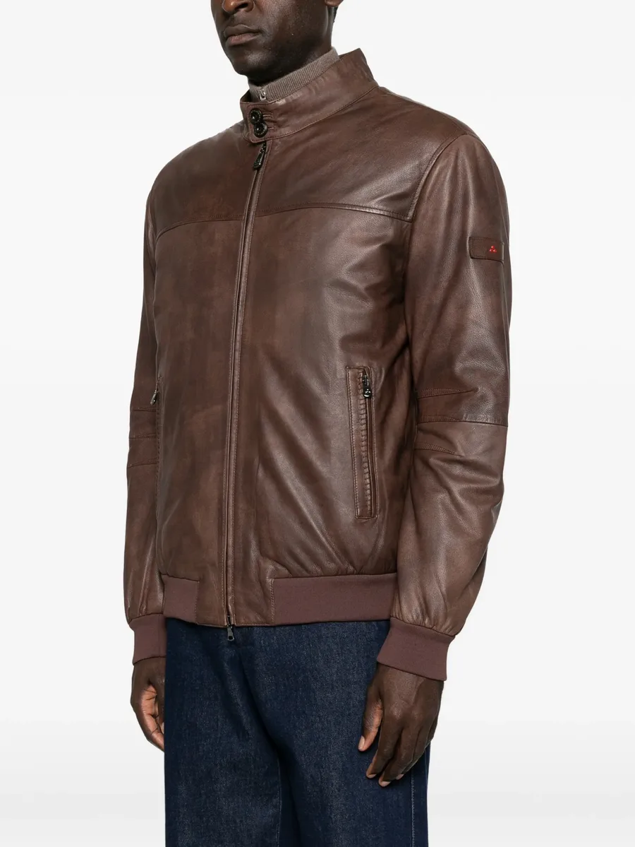 Fionia zip-up leather jacket 3