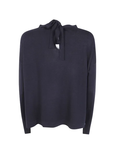 tie-fastening merino sweater