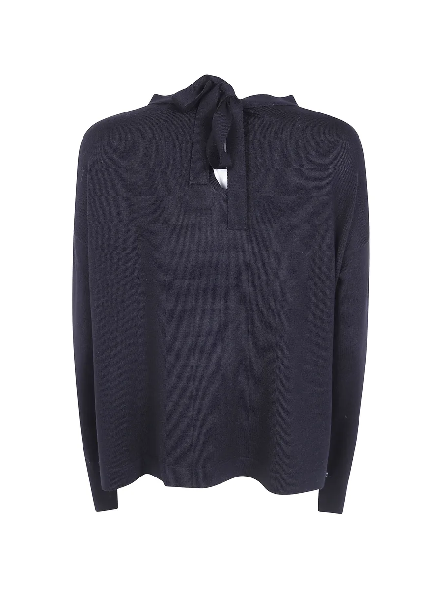 tie-fastening merino sweater 1