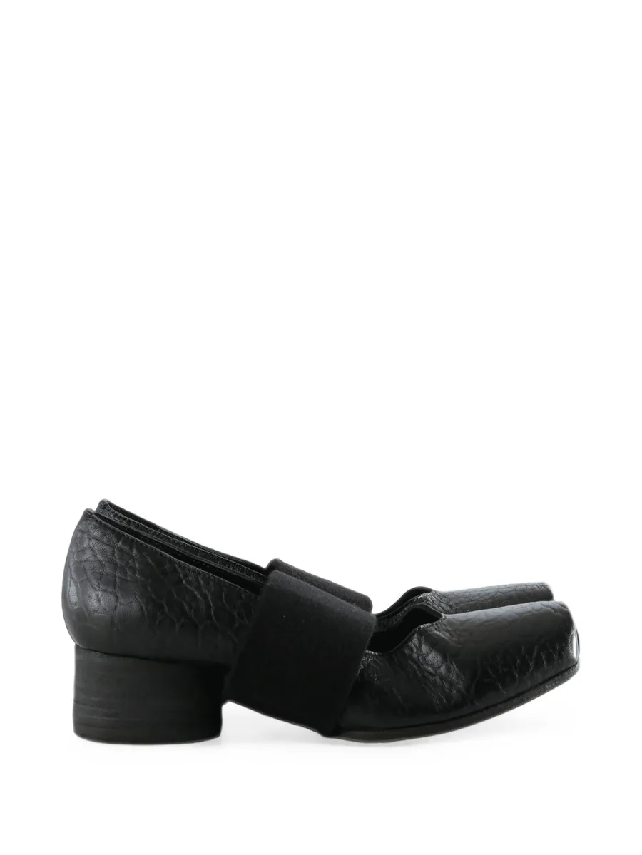 crinkled-effect block-heel ballet pumps 1