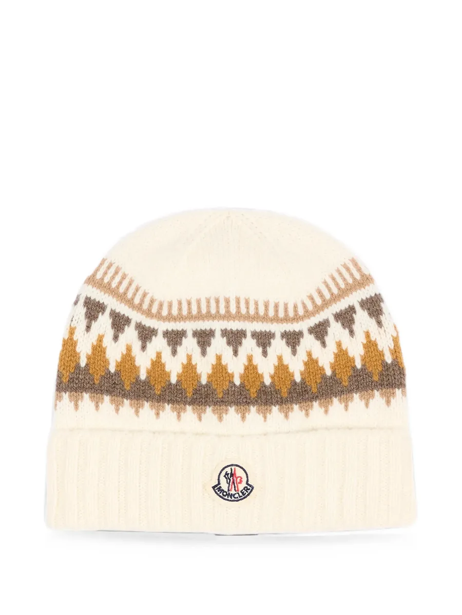 Fair Isle-knit beanie hat 1