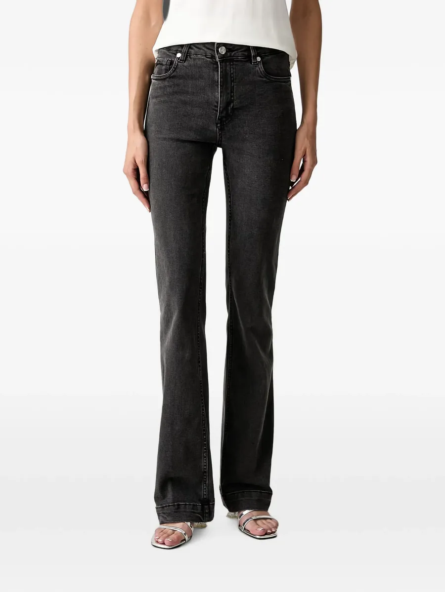 faded-effect flared jeans 1