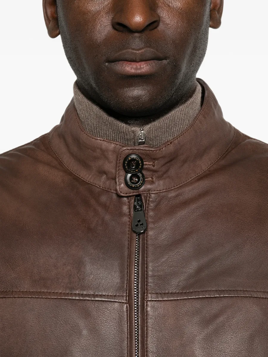 Fionia zip-up leather jacket 5