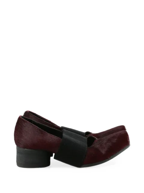 elasticated pony-hair pumps