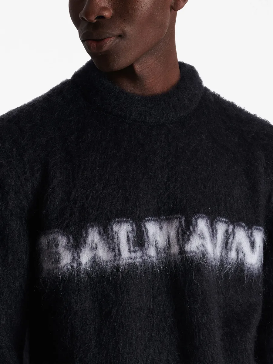 logo-print brushed-finish jumper 14