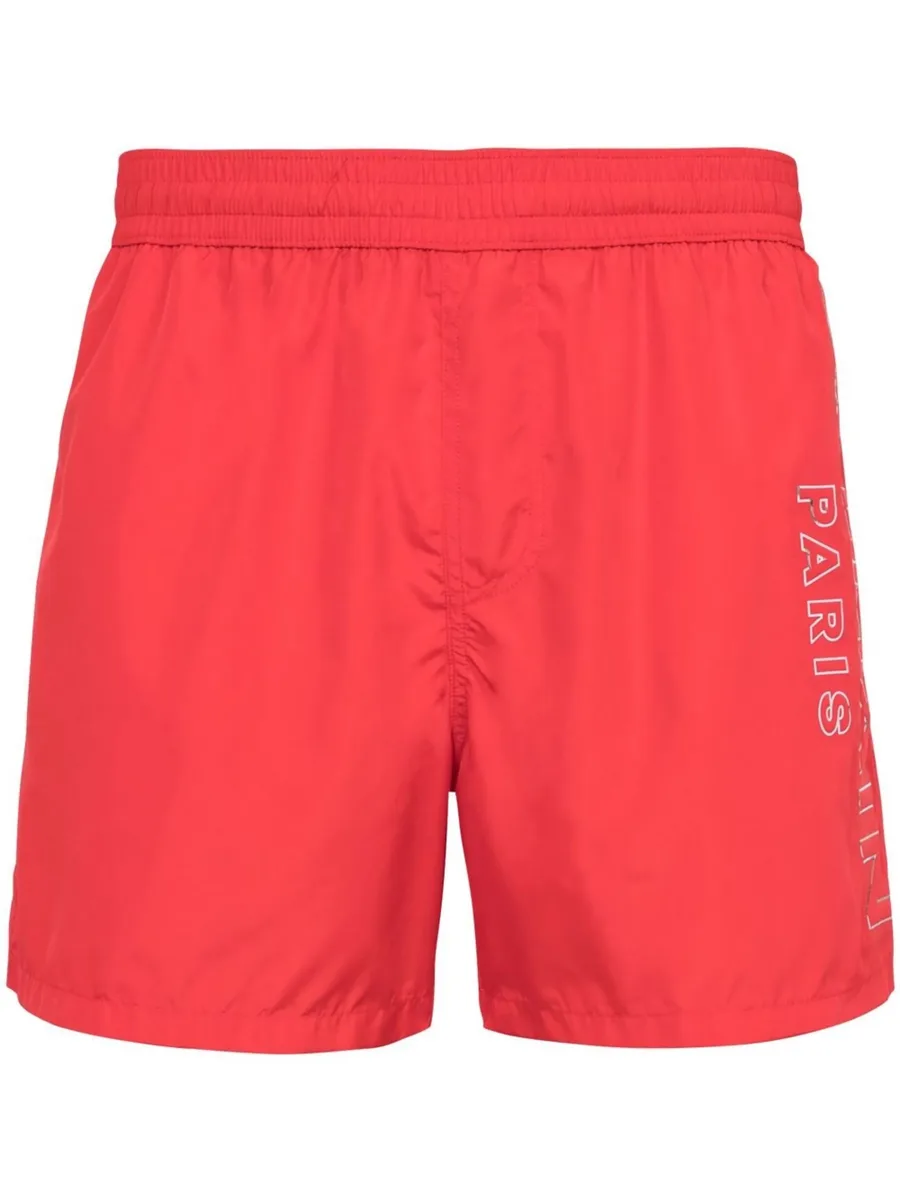 metallic-logo swim shorts 1