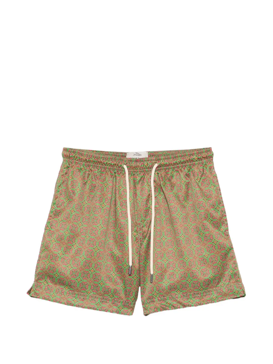 geometric-print drawstring swim shorts 1