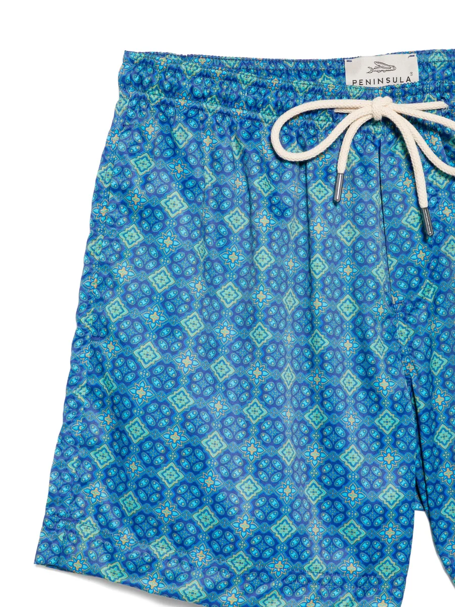 geometric-print drawstring swim shorts 5