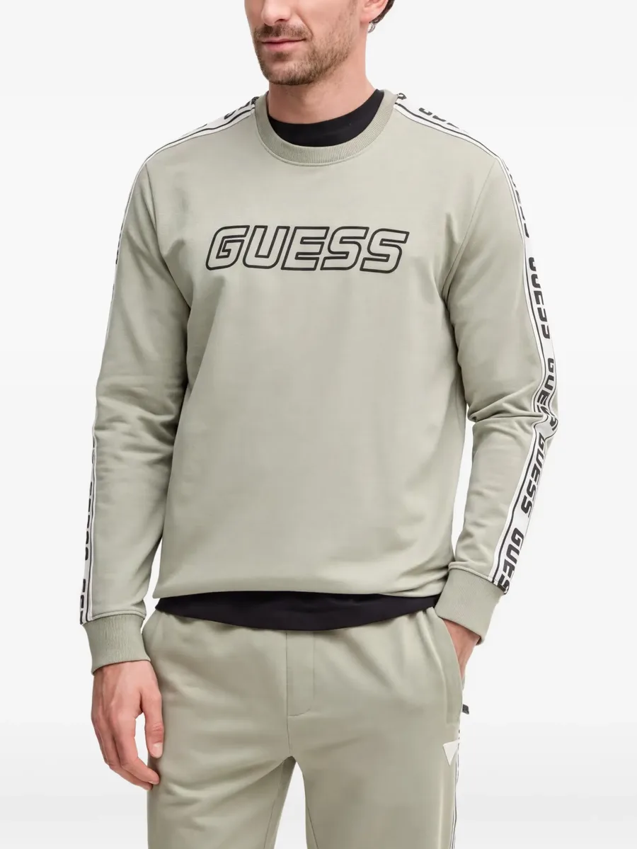 logo-print side-stripe sweater 1