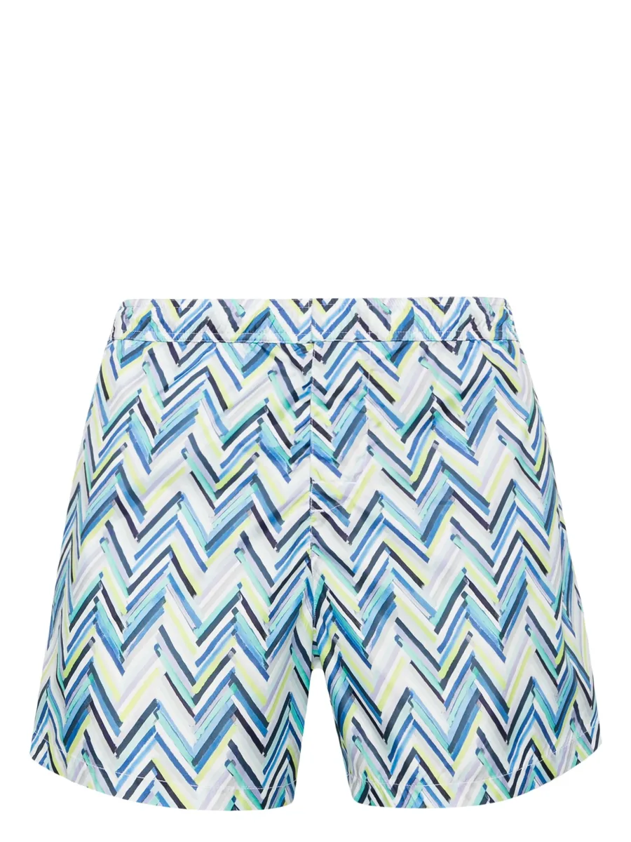 zigzag-pattern swim shorts 1