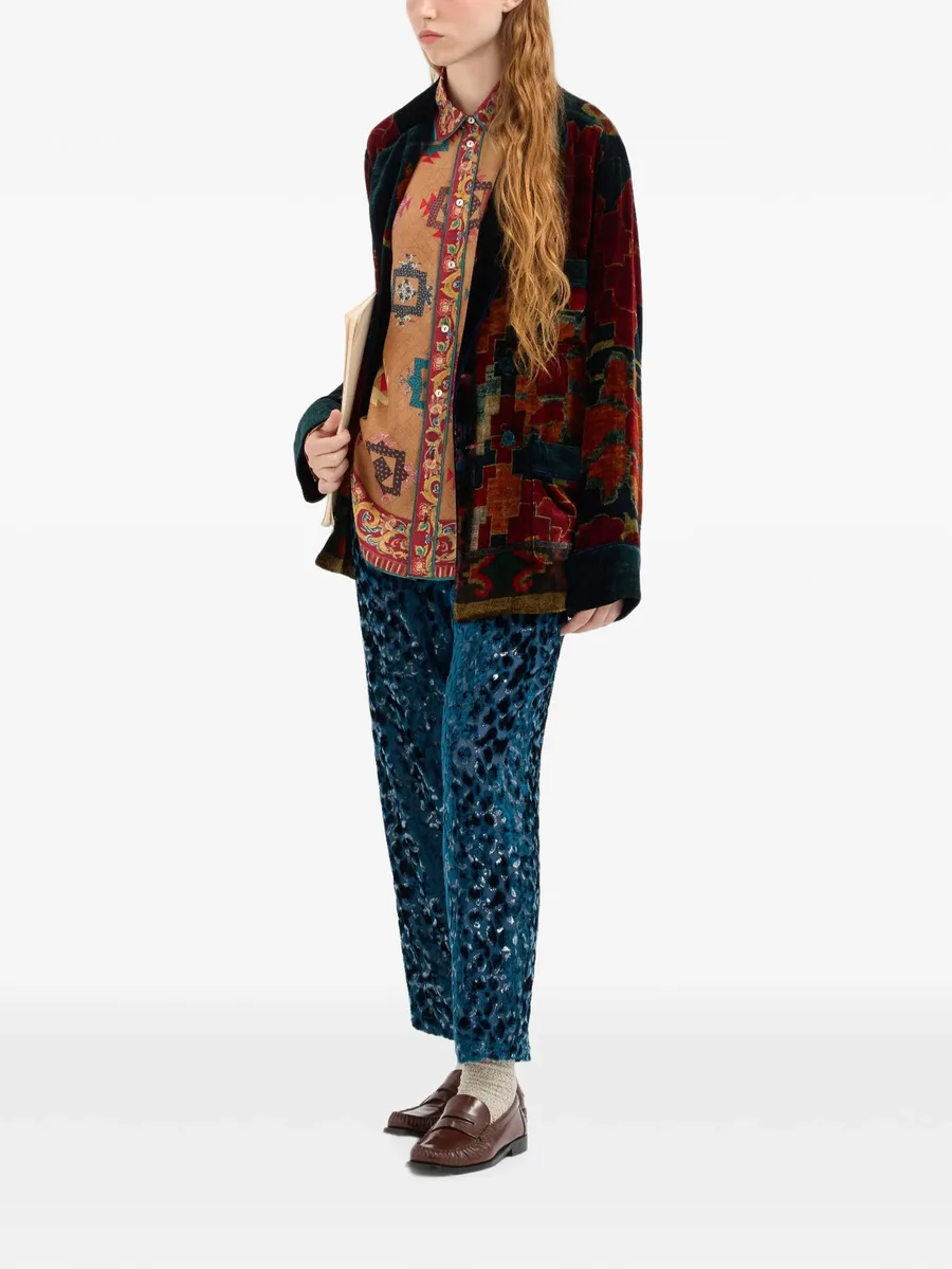 Aloe geometric-print silk shirt 3