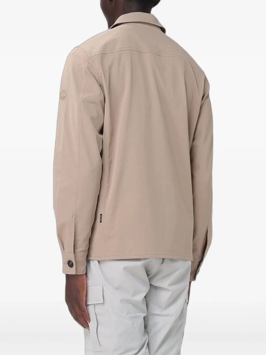 Basil logo-patch button-up jacket 2