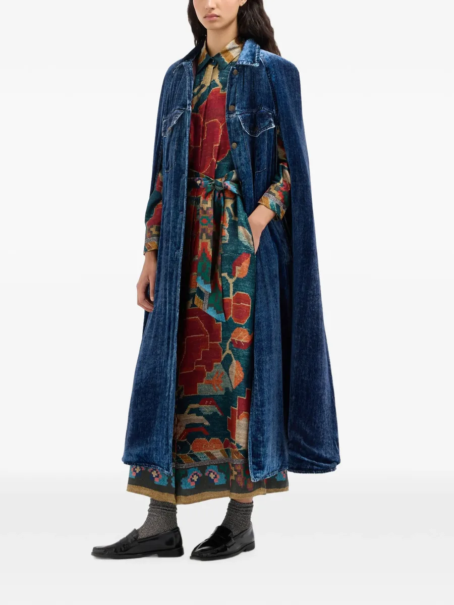 Aloe belted tapestry-print maxi shirt dress 4