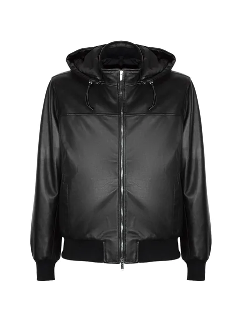 Kant hooded leather jacket