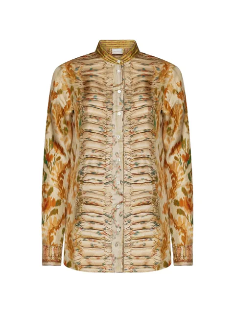 Aloe long-sleeve silk shirt