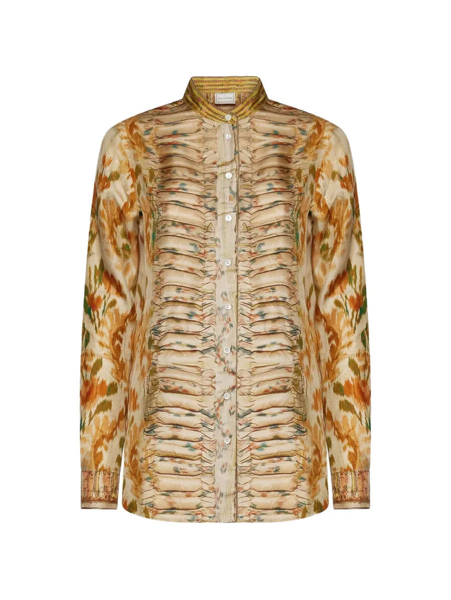 Aloe long-sleeve silk shirt 1