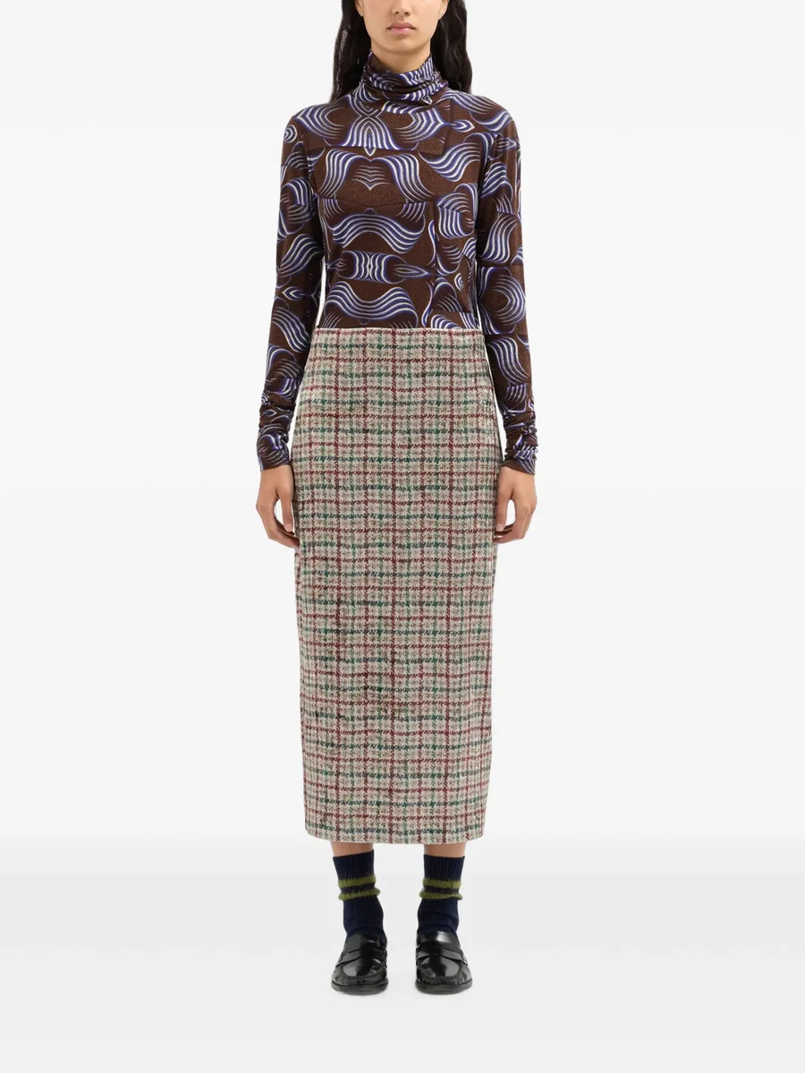 Ranat plaid pencil skirt 2