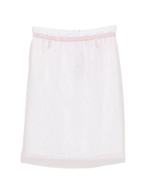 floral-lace belt-loops midi skirt