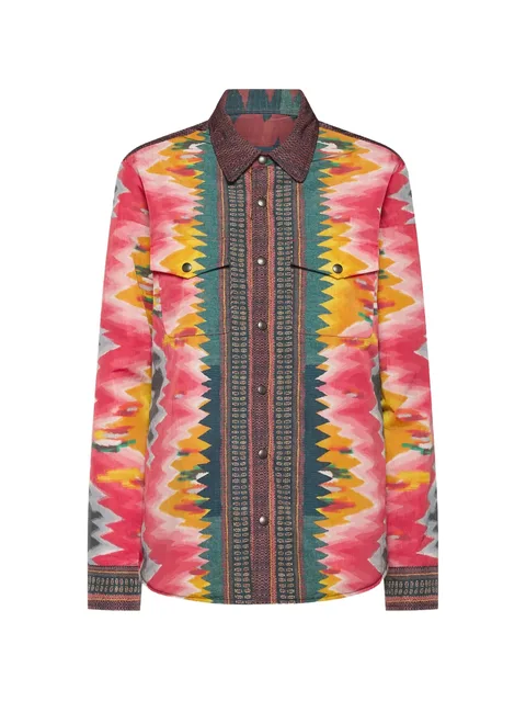 Integmosfre zigzag-pattern long-sleeve shirt