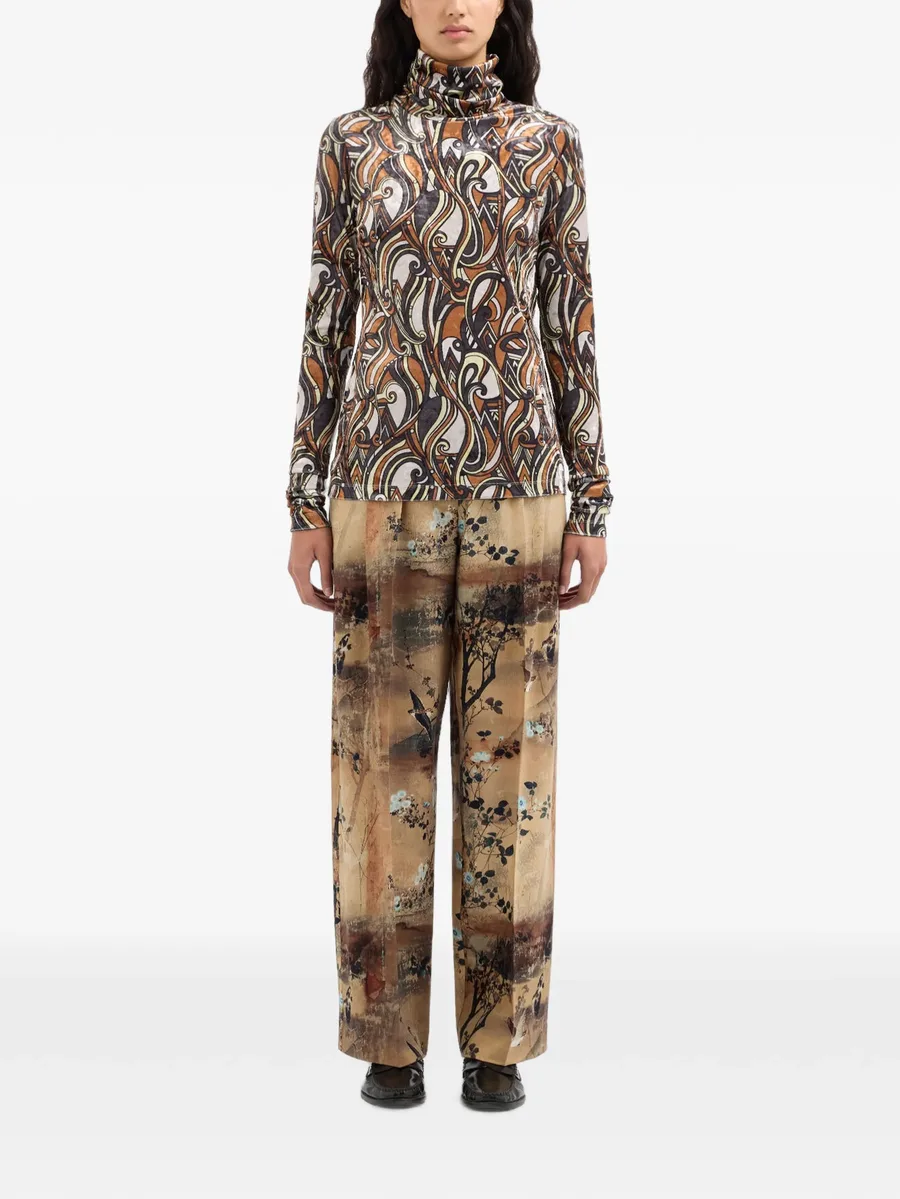 Ranat swirl-motif turtleneck top 3