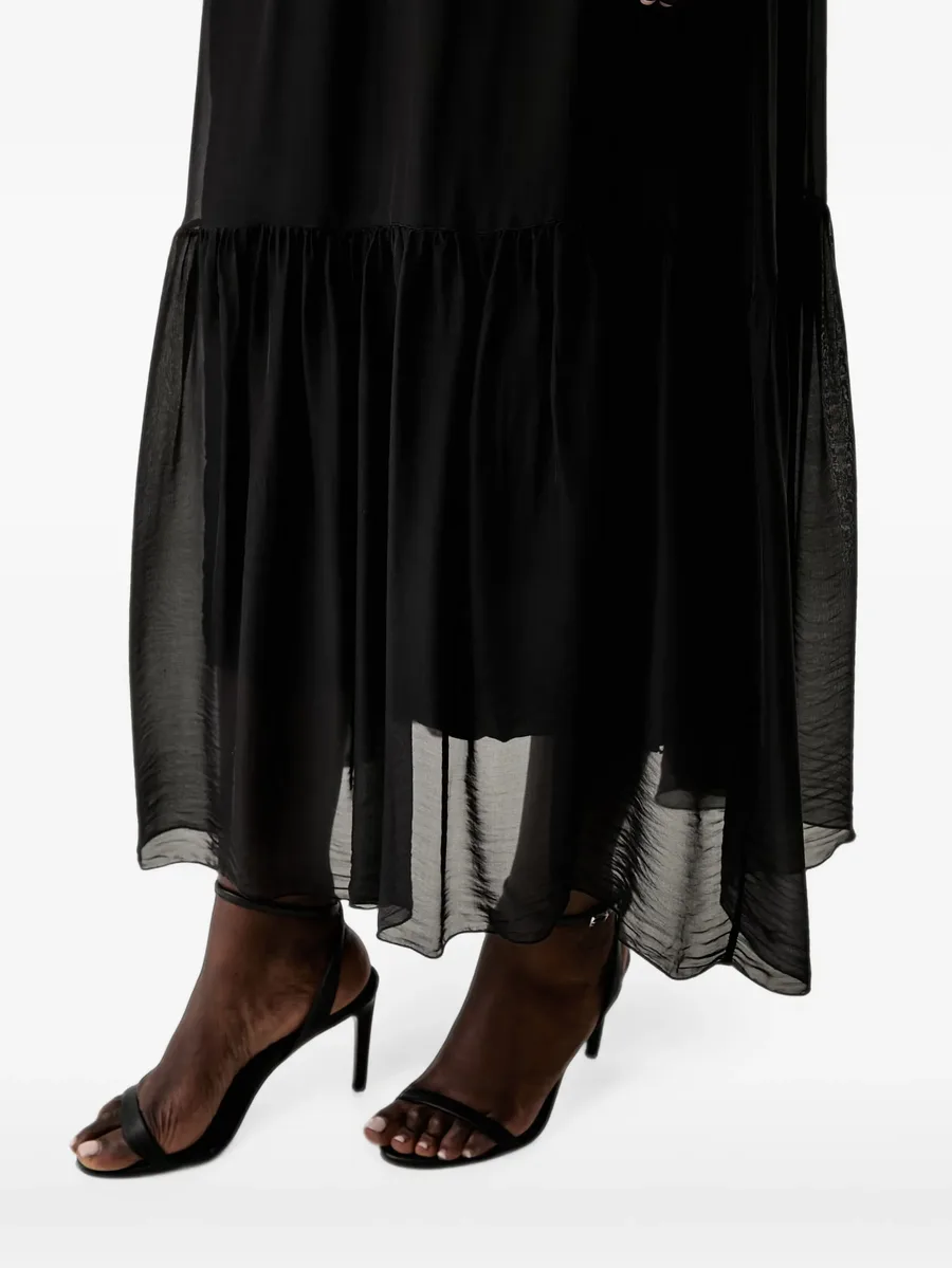 wrap-style tiered dress 5