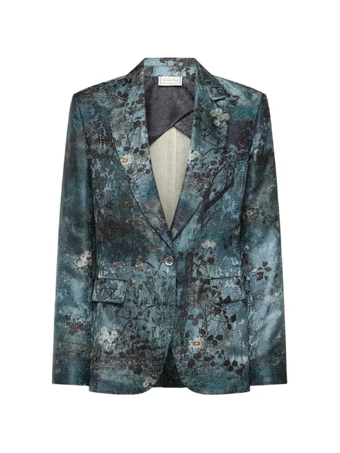 floral-print blazer