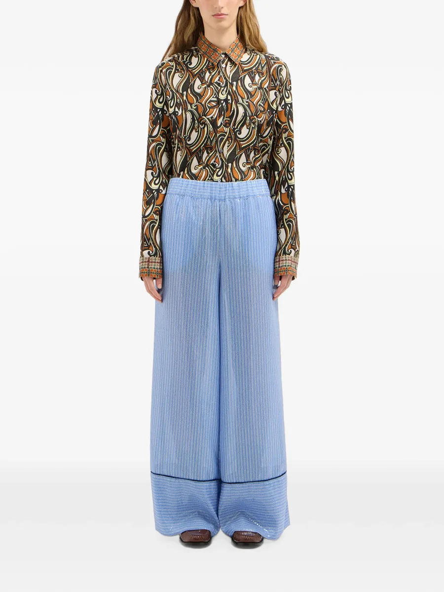 Kurhi sequin-embellished striped trousers 3