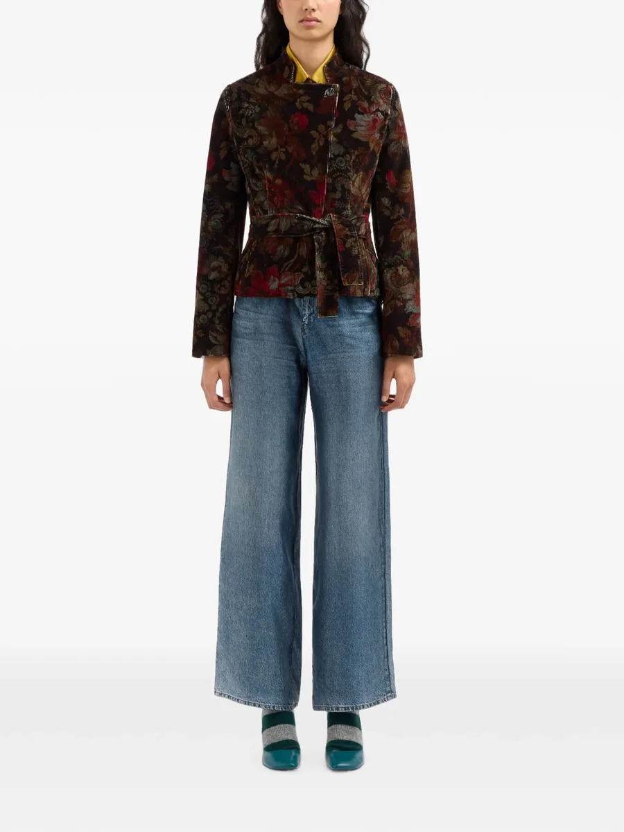 Gridox floral-print belted jacket 2