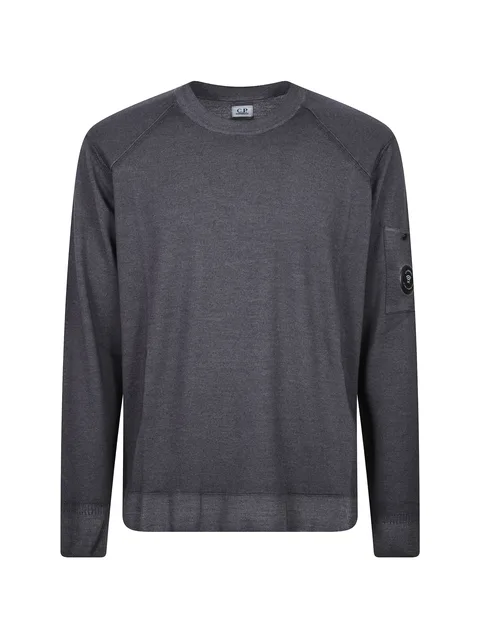Lens-detail raglan-sleeve sweater