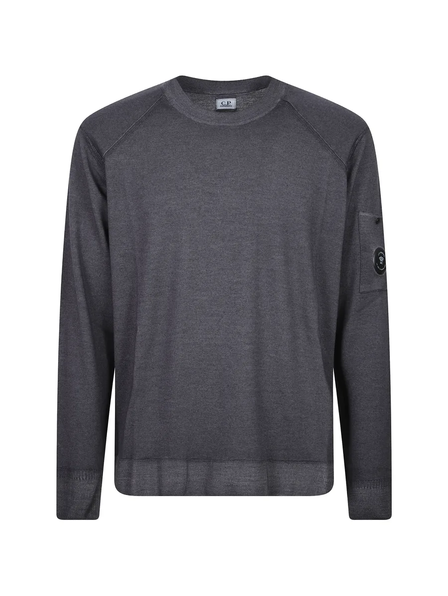 Lens-detail raglan-sleeve sweater 1