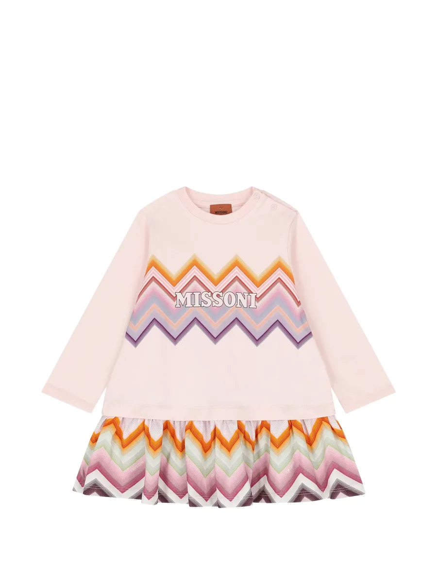 zigzag-print long-sleeve dress 1