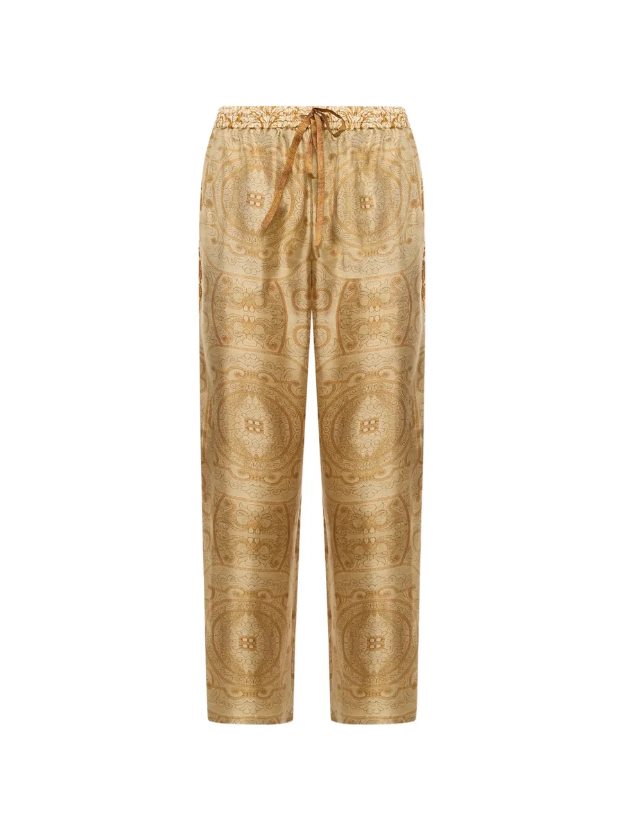 Aloe baroque-pattern straight-leg trousers 1