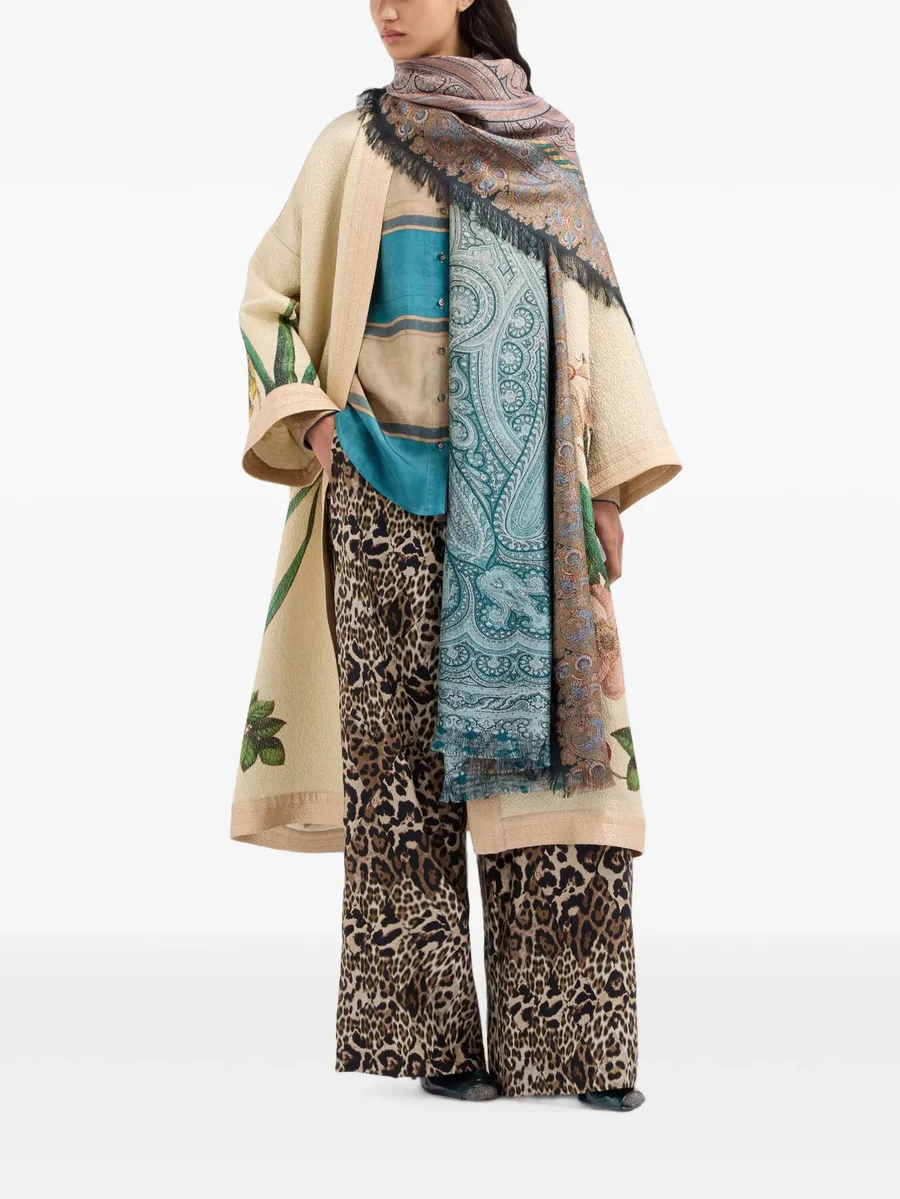 Aloe leopard-print silk palazzo pants 3